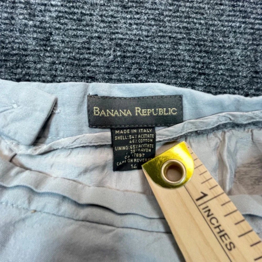 Banana Republic Pencil Mini Skirt Womens 14 Grey Made in Italy Y2K Dark Academia